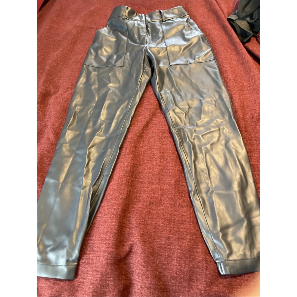 Brochu Walker Women Faux Leather Pants Size XS Blue